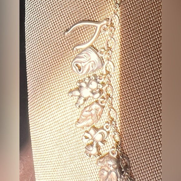 Multiple Charm Heavy Necklace Hallmark 925 Sterling Silver Vintage 19 grams - Picture 8 of 8